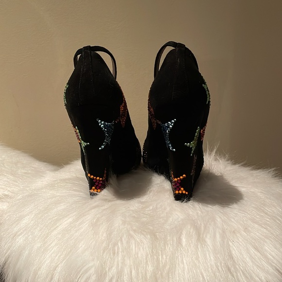 Giuseppe Zanotti Suede Rhinestone Star Wedge - Picture 5 of 9